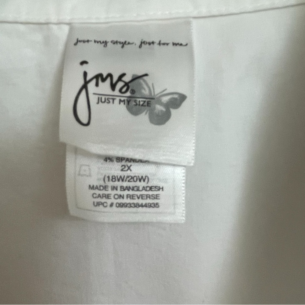 Just My Size Classic White Blouse - Picture 11 of 12
